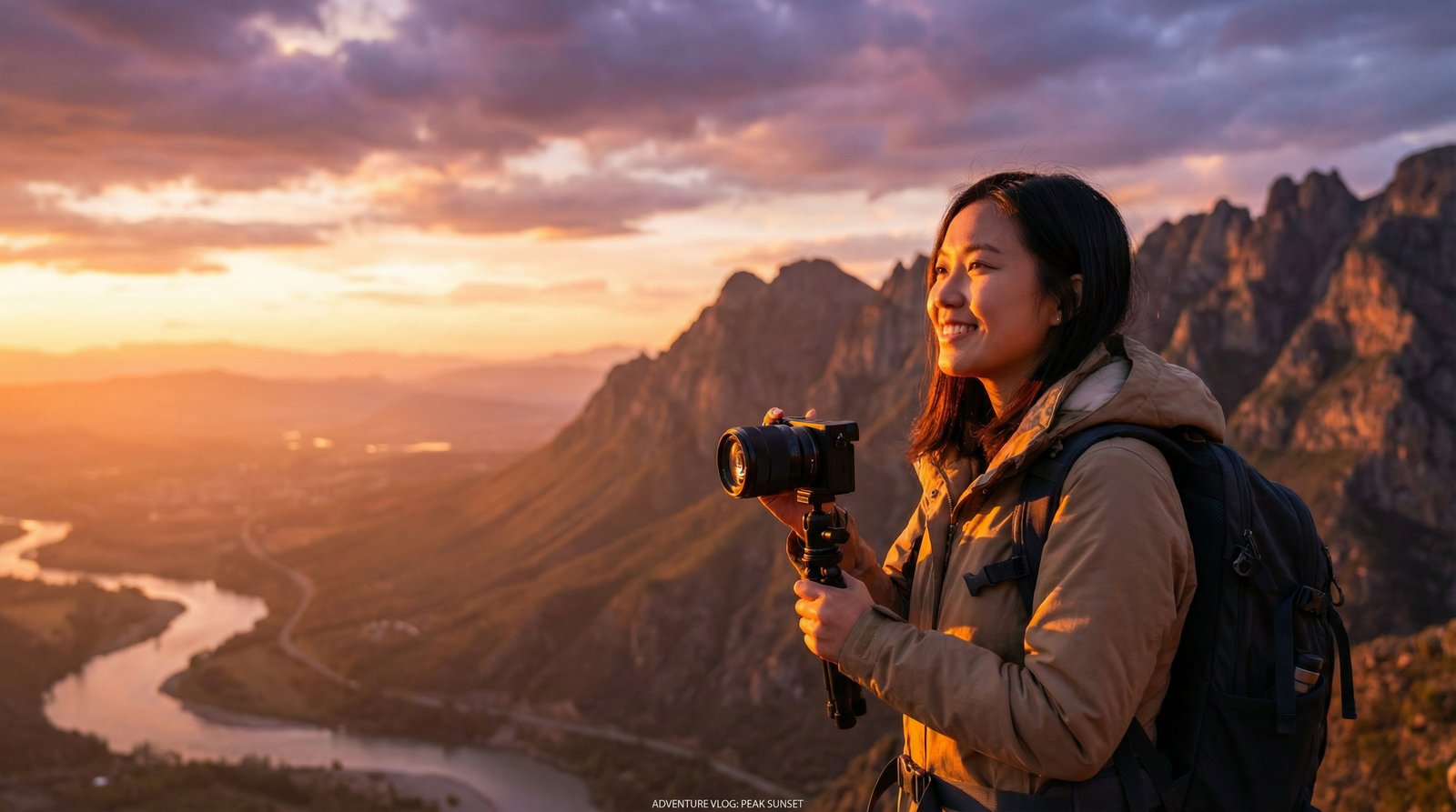 小马拉大车山巅日落旅行视频